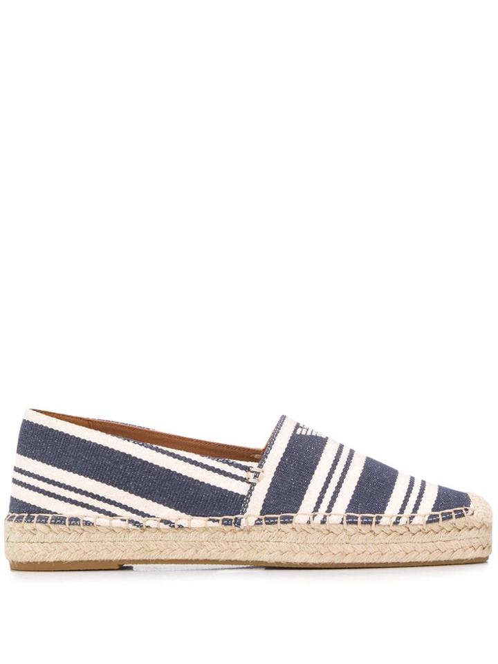 Emporio Armani Striped Espadrilles - Blue