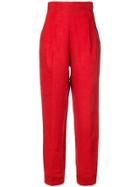 Romeo Gigli Vintage High-waist Pleated Trousers - Red