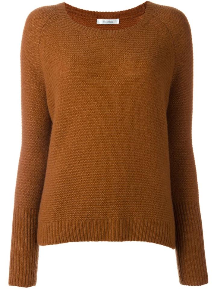 Max Mara Crew Neck Jumper, Women's, Size: Medium, Brown, Silk/cashmere