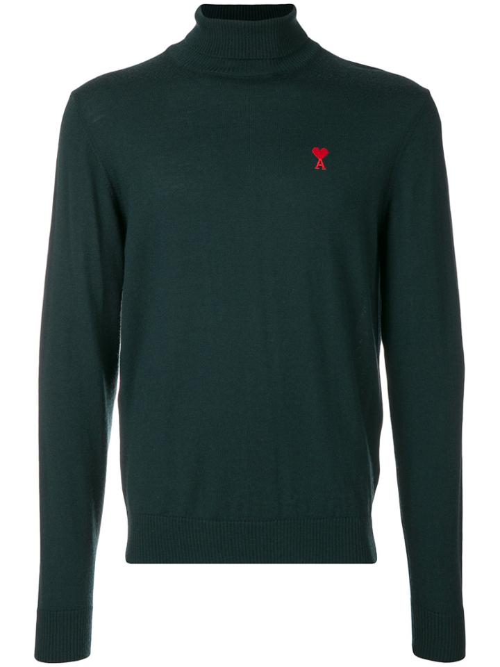 Ami Alexandre Mattiussi Ami De Caur Turtle Neck Sweater - Green