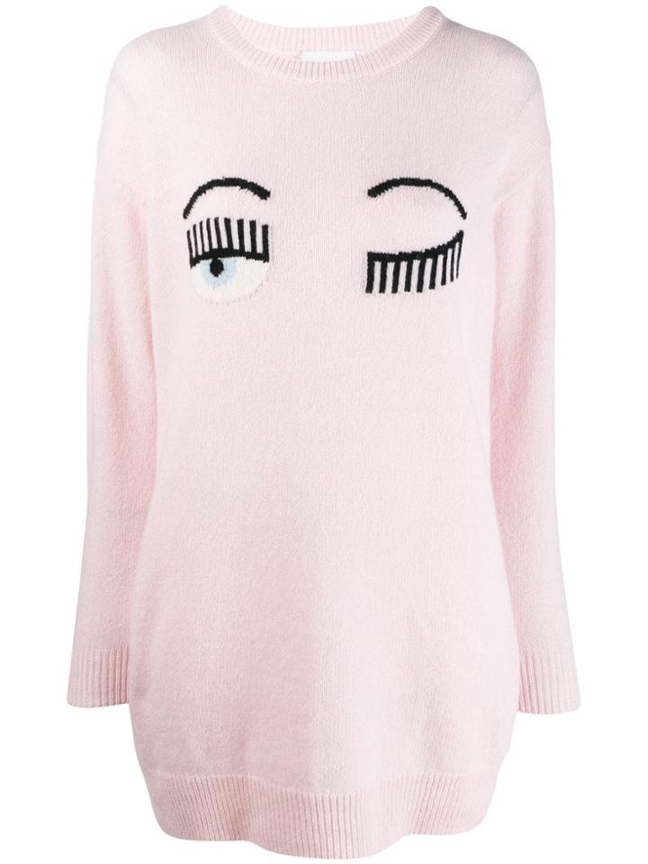 Chiara Ferragni Winking Knitted Jumper - Pink