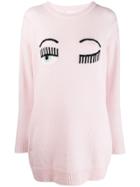 Chiara Ferragni Winking Knitted Jumper - Pink