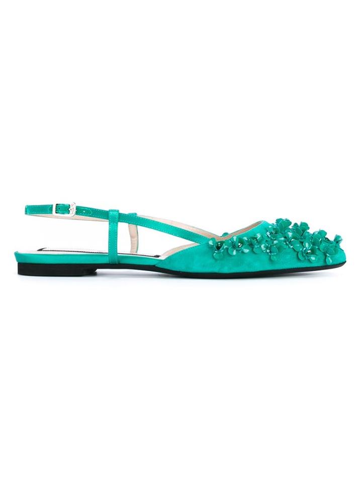 No21 Flat Jewelled Slingbacks