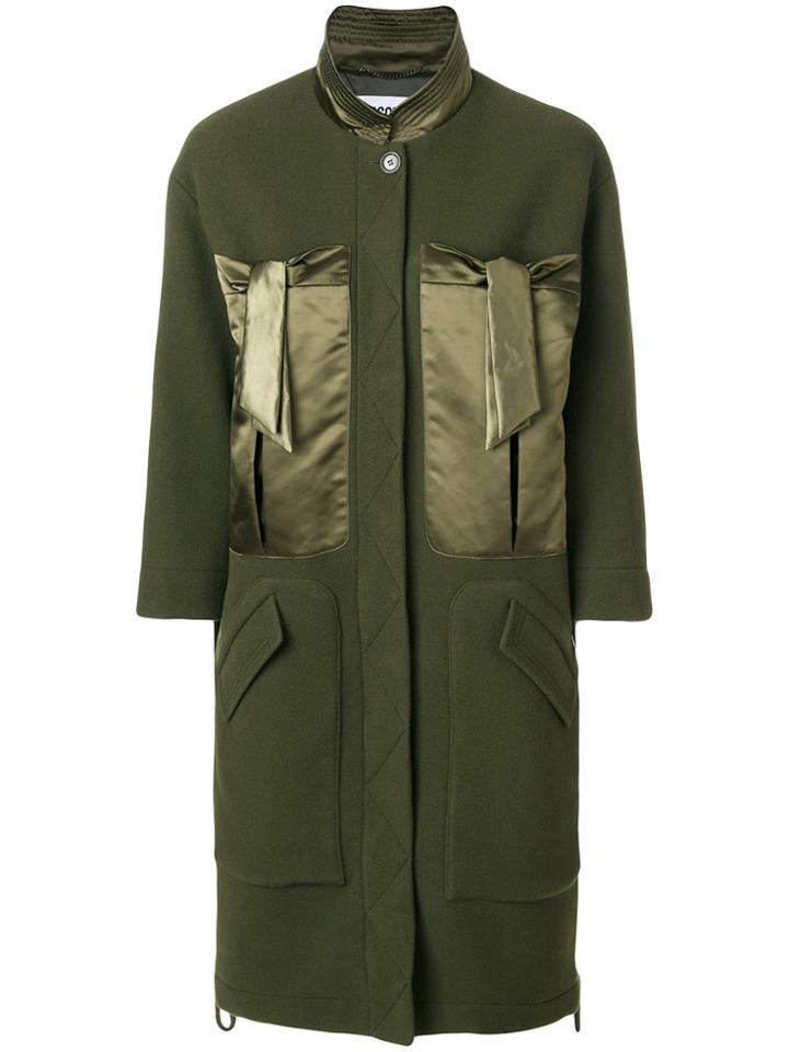 Moschino Satin Pocket Coat - Green