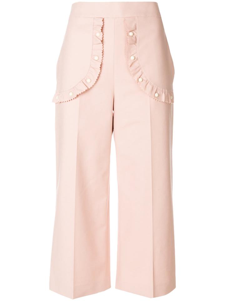 Red Valentino Studded Patch Cropped Trousers - Pink & Purple