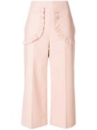 Red Valentino Studded Patch Cropped Trousers - Pink & Purple