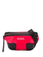 Karl Lagerfeld Classic Brand Belt Bag - Red
