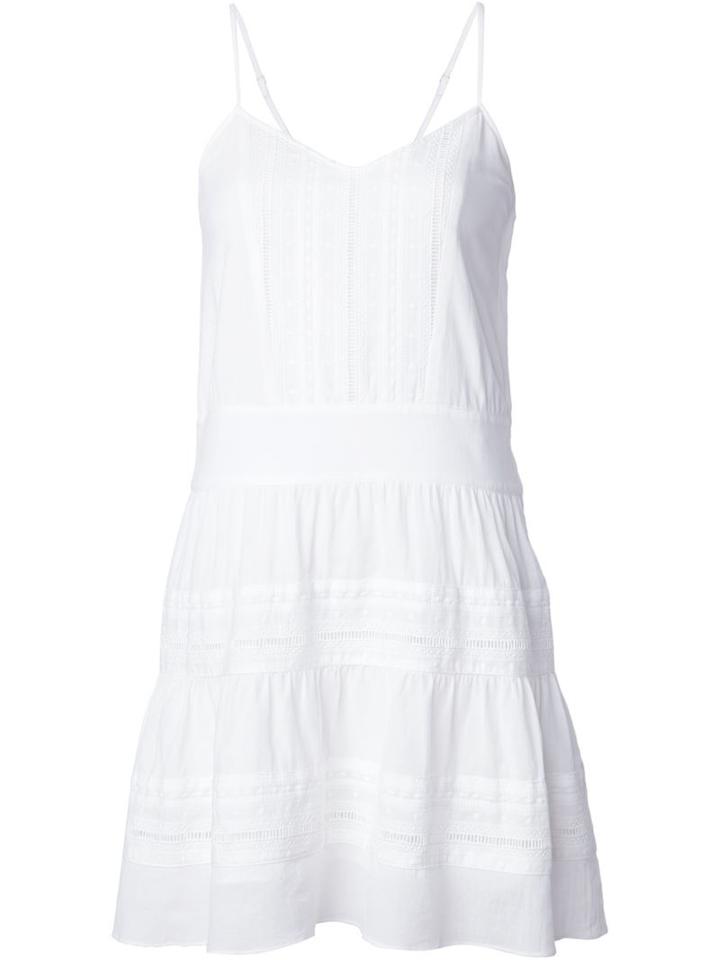 Frame Denim Embroidered Spaghetti Strap Dress, Women's, Size: Medium, White, Cotton