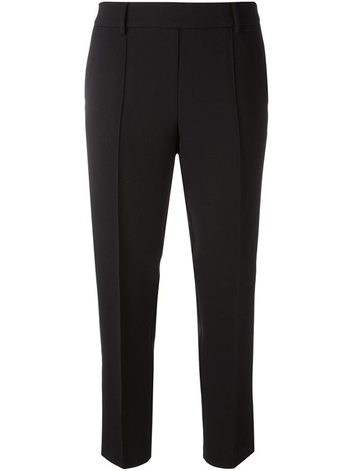 Twin-set Cropped Trousers, Women's, Size: Xl, Black, Polyester/spandex/elastane/wool