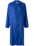Plantation Buttoned Hooded Coat, Women's, Size: Small, Blue, Nylon