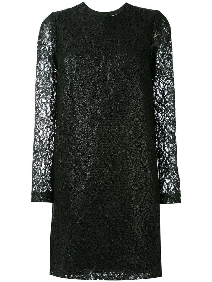 Msgm - Lace Long Sleeve Mini Dress - Women - Polyamide/viscose - 42, Black, Polyamide/viscose