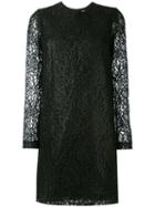 Msgm - Lace Long Sleeve Mini Dress - Women - Polyamide/viscose - 42, Black, Polyamide/viscose
