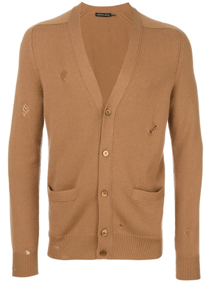 Alexander Mcqueen Distressed Cardigan - Nude & Neutrals