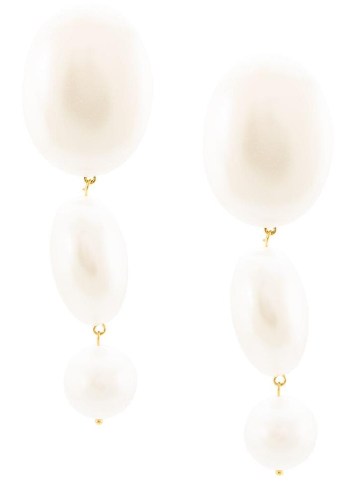 Lele Sadoughi Oval Drop Earrings - White