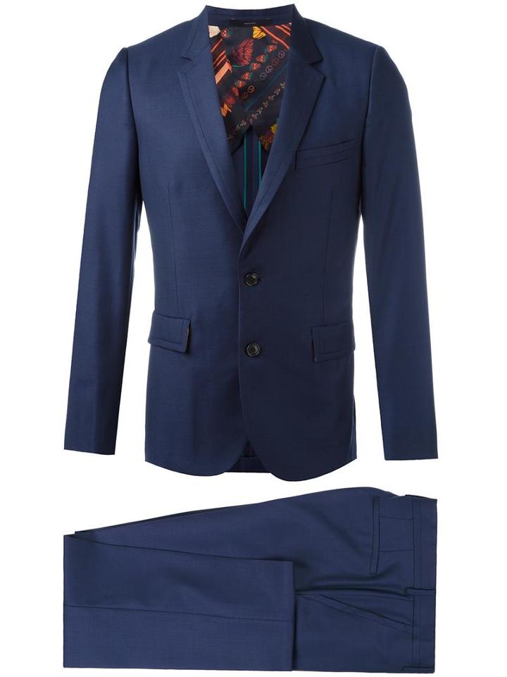 Paul Smith Flap Pockets Two-piece Suit, Men's, Size: 42, Blue, Wool/viscose