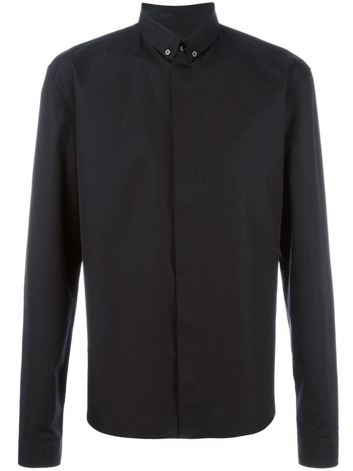 Haider Ackermann Concealed Fastening Button-down Shirt, Size: Small, Black, Cotton