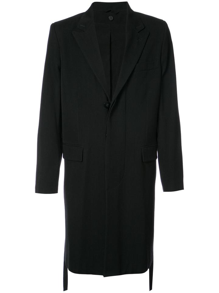Ann Demeulemeester Strap Detail Single-breasted Coat - Black