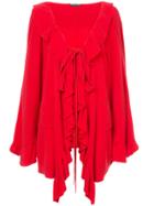 Thomas Wylde Zuma Asymmetric Cardi-coat - Red