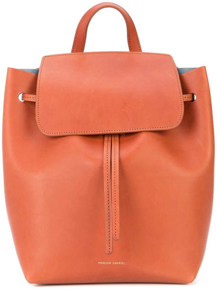 Mansur Gavriel Mini Drawstring Backpack - Brown