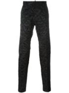 Dsquared2 Varnished Pattern Trousers, Men's, Size: 48, Black, Polyamide/polyester