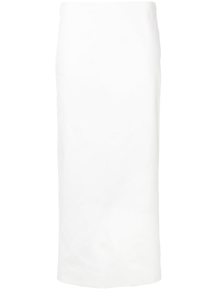 The Row Long Fitted Pencil Skirt - White