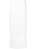 The Row Long Fitted Pencil Skirt - White