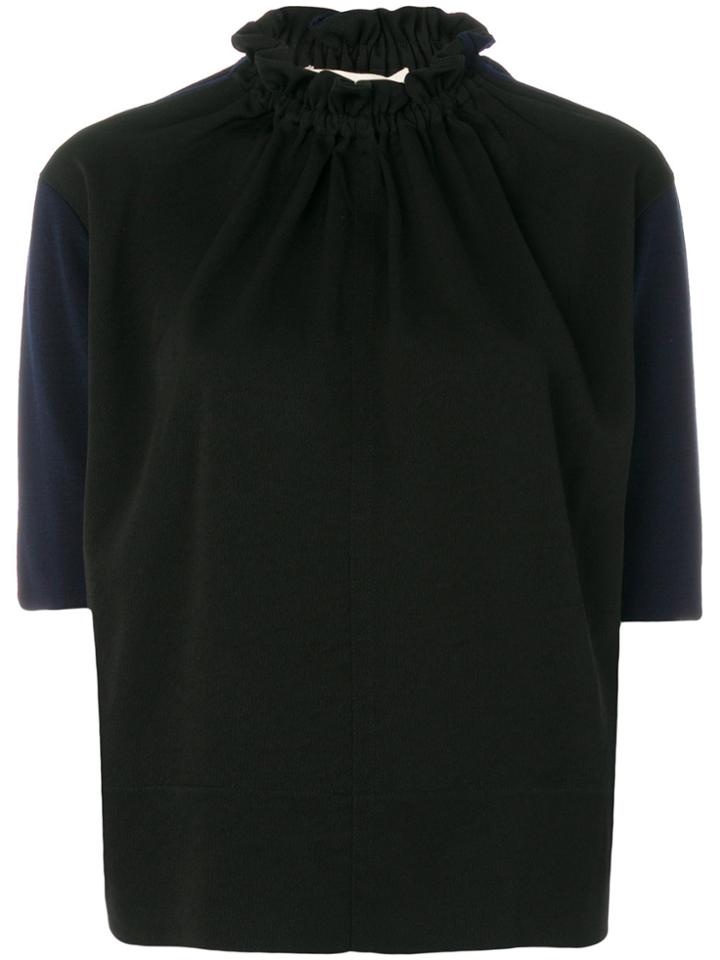 Marni Ruched Neck Top - Black