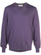 Brunello Cucinelli V-neck Jumper - Purple