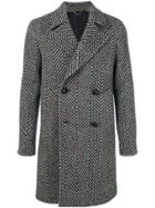 Doppiaa Double-breasted Tweed Coat - Grey