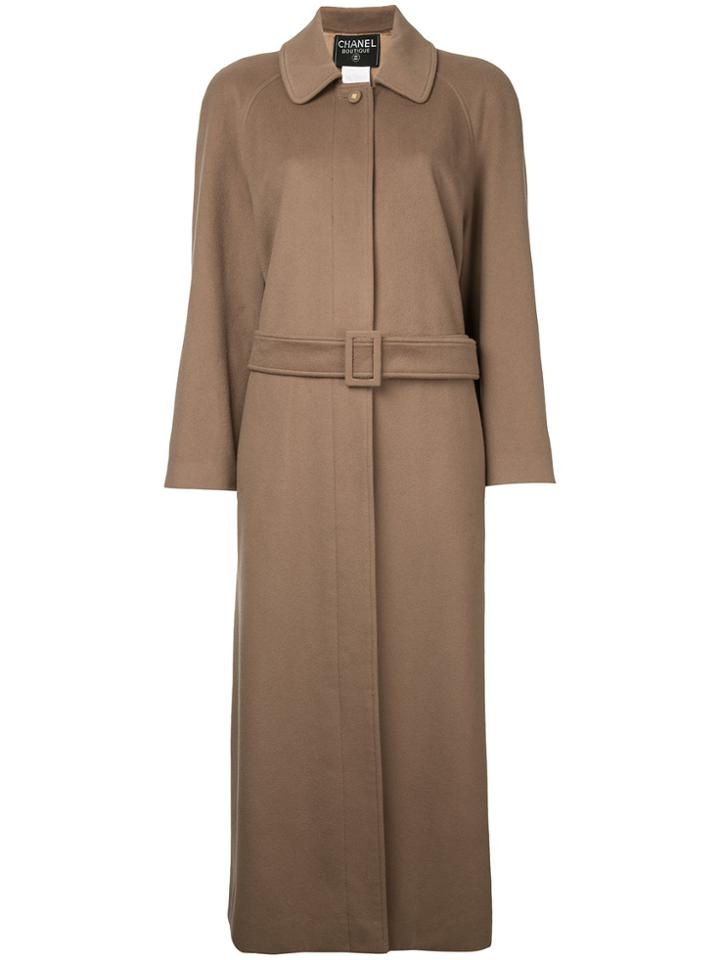 Chanel Vintage Vintage Cc Logos Long Sleeve Coat - Brown