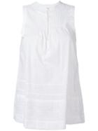 Bellerose Sleeveless Embroidered Blouse, Women's, Size: 3, White, Cotton