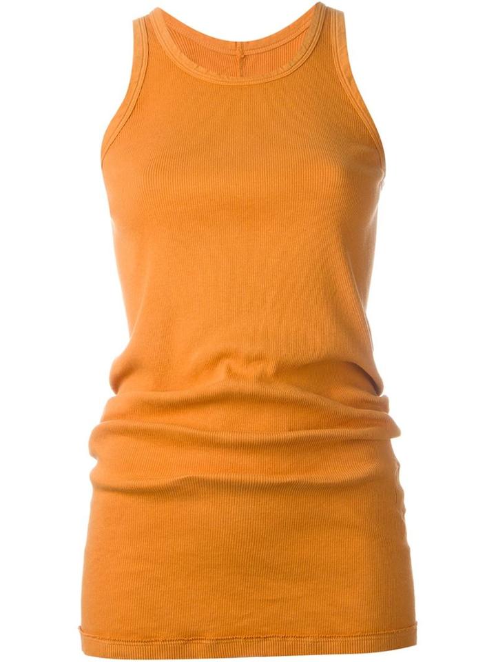 Rick Owens Drkshdw Ribbed Tank Top, Women's, Size: M, Yellow/orange, Cotton