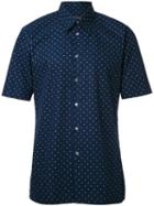 Jil Sander Polka Dot Print Shirt, Men's, Size: 43, Blue, Cotton