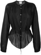 Forte Forte - Sheer Blouse - Women - Silk/cotton - I, Women's, Black, Silk/cotton