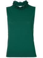 Le Ciel Bleu Frill Neck Knitted Top - Green