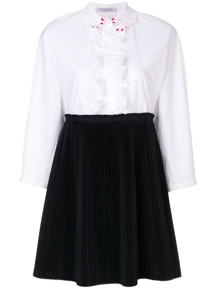 Vivetta Pleated Shirt Dress - Blue