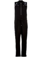 Diesel Sheer Shoulders Zipped Jumpsuit, Women's, Size: Medium, Black, Polyester/viscose