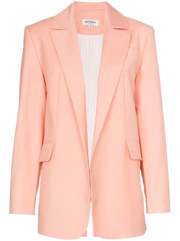 Matériel Single Breasted Arm Slit Wool Blazer - Pink