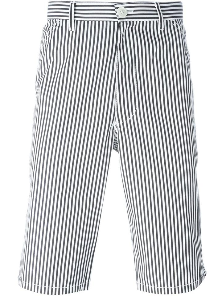 Comme Des Garçons Shirt Striped Bermuda Shorts