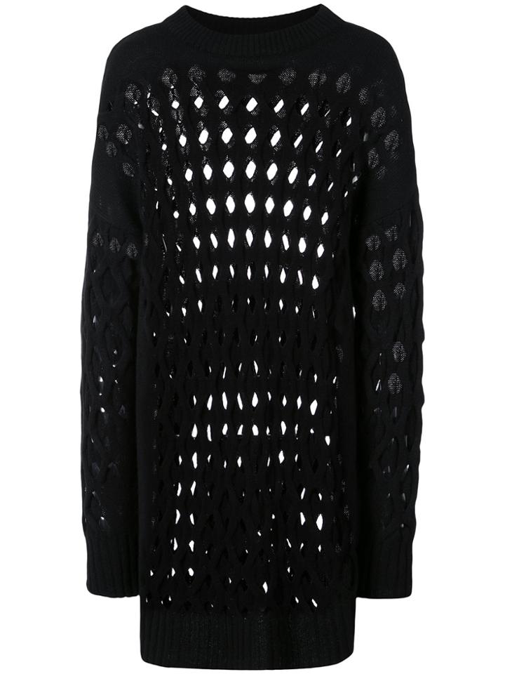 Oscar De La Renta Loose-knit Longline Jumper - Black