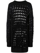 Oscar De La Renta Loose-knit Longline Jumper - Black