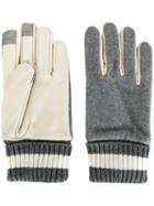 Ganryu Comme Des Garcons Bi-colour Gloves, Men's, Size: Large, White, Leather/wool