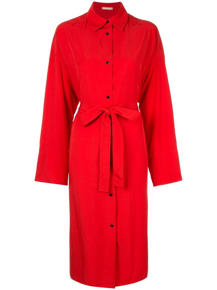 Nehera Belted Shirt Dress - Red