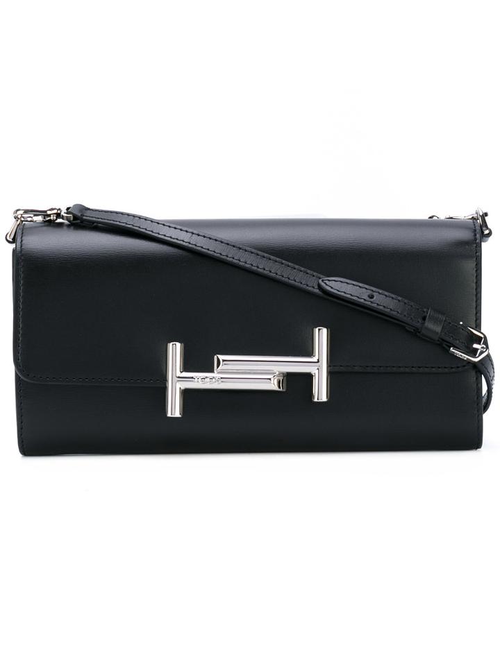 Tod's - Double T Crossbody Bag - Women - Calf Leather - One Size, Black, Calf Leather
