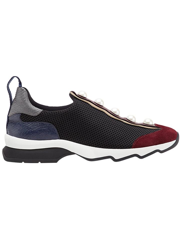 Fendi Black Pearl Mesh Slip On Sneakers
