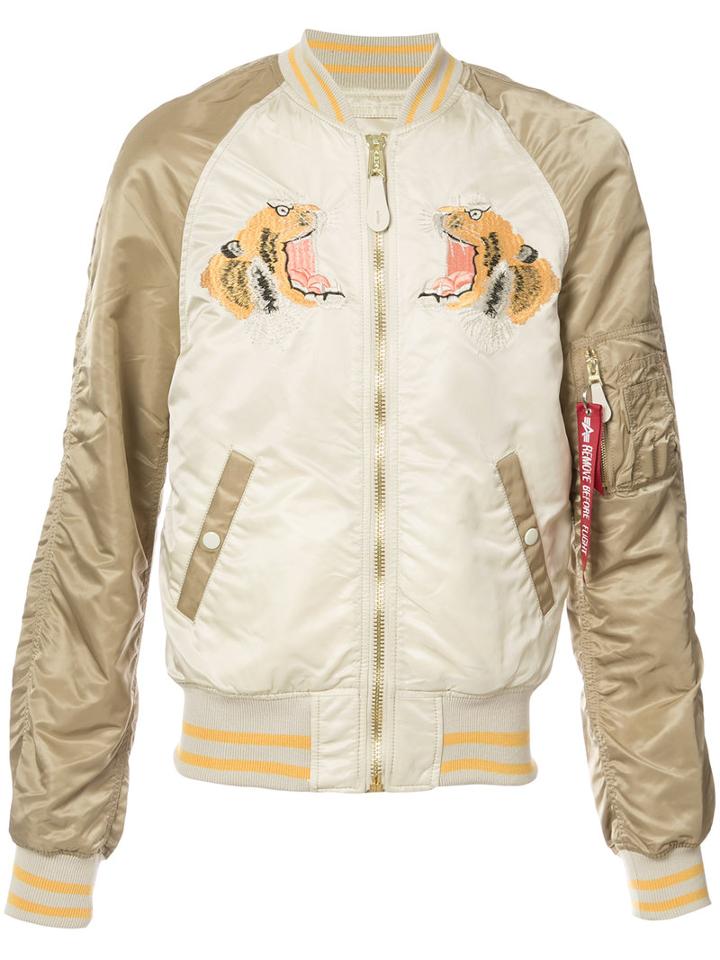 Alpha Industries - Souvenir Tiger Jacket - Unisex - Nylon - M, Nude/neutrals, Nylon