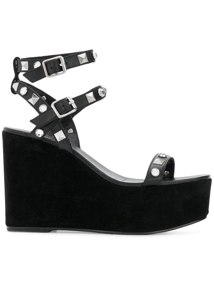 Ash Touch Platform Sandals - Black