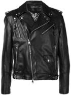 Alexander Mcqueen Zipped Biker Jacket - Black