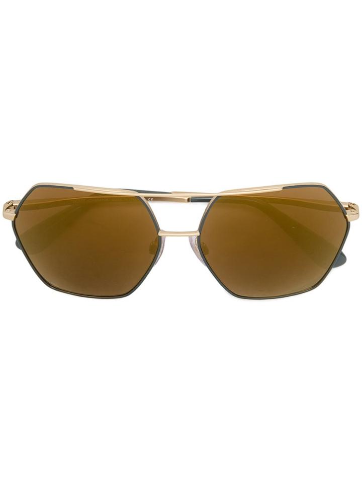 Dolce & Gabbana Eyewear Hexagonal Aviator Sunglases - Metallic
