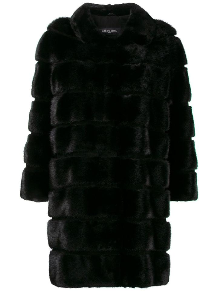 Simonetta Ravizza Open Fur Coat - Black